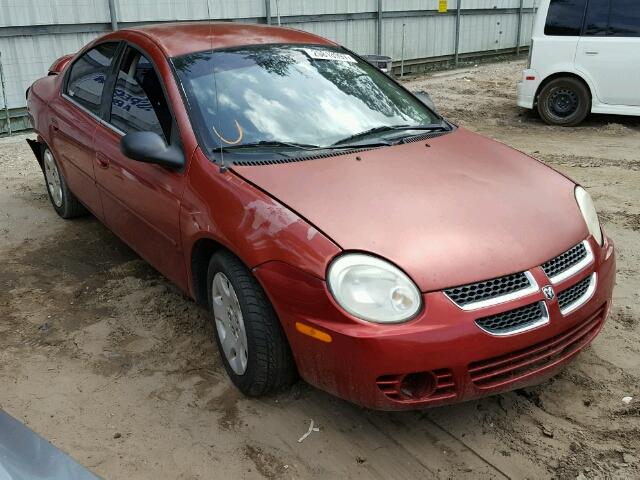 1B3ES56C05D100504 - 2005 DODGE NEON SXT RED photo 1