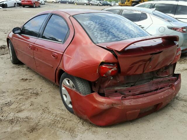 1B3ES56C05D100504 - 2005 DODGE NEON SXT RED photo 3