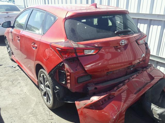 JTNKARJE3HJ529867 - 2017 TOYOTA COROLLA IM RED photo 3