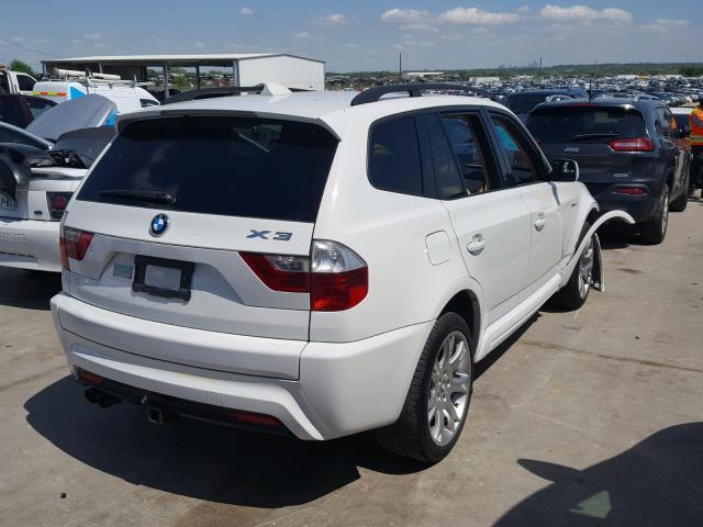 WBXPC93438WJ05863 - 2008 BMW X3 3.0SI WHITE photo 4