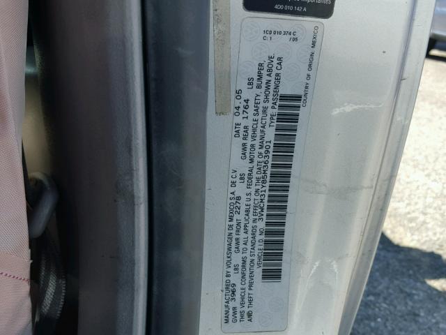 3VWCM31Y85M363901 - 2005 VOLKSWAGEN NEW BEETLE 银色 照片 10