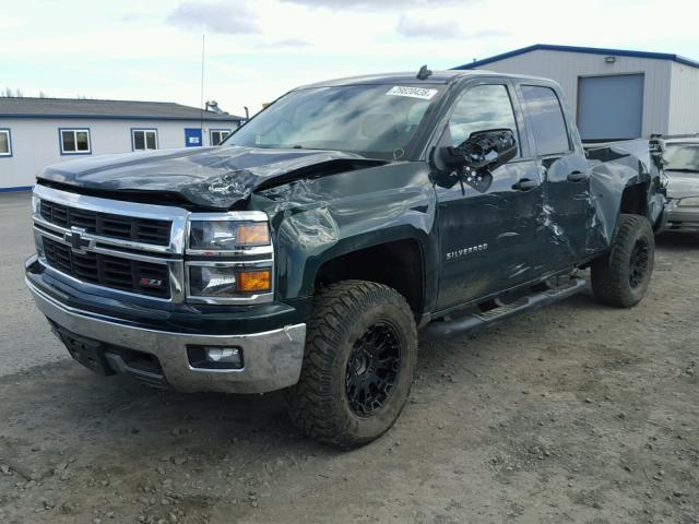 1GCVKREC7EZ403497 - 2014 CHEVROLET SILVERADO GREEN photo 2