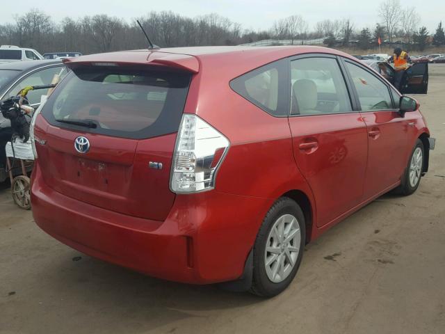 JTDZN3EU2C3118527 - 2012 TOYOTA PRIUS V RED photo 4