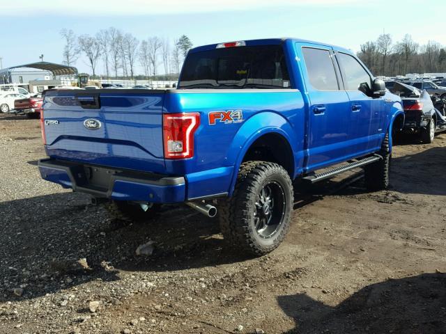 1FTEW1EG3HFA50805 - 2017 FORD F150 SUPER BLUE photo 4