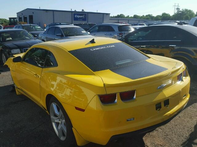 2G1FBV1EVA9218525 - 2010 CHEVROLET CAMARO LT YELLOW photo 3