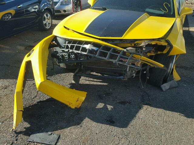 2G1FBV1EVA9218525 - 2010 CHEVROLET CAMARO LT YELLOW photo 9