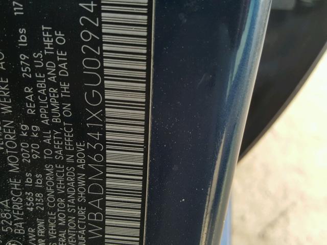 WBADM6341XGU02924 - 1999 BMW 528 I AUTO BLUE photo 10