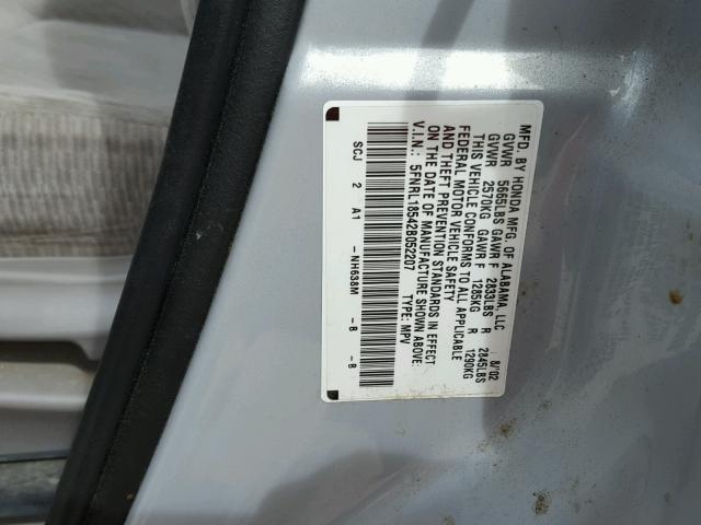 5FNRL18542B052207 - 2002 HONDA ODYSSEY LX SILVER photo 10