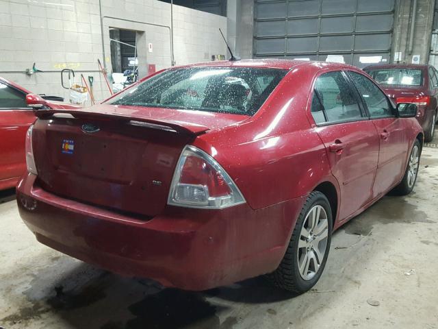 3FAHP07Z87R276719 - 2007 FORD FUSION SE RED photo 4