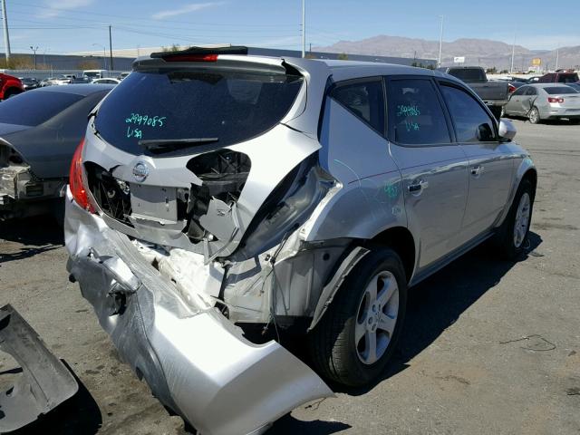 JN8AZ08T05W329427 - 2005 NISSAN MURANO SL SILVER photo 4