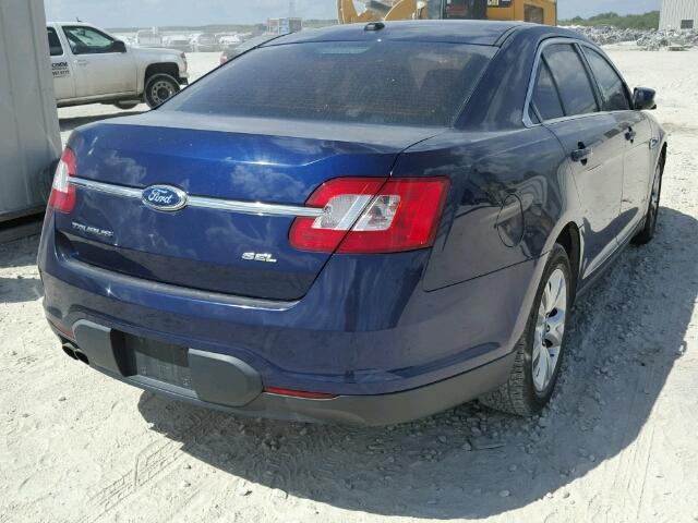 1FAHP2EW2BG153325 - 2011 FORD TAURUS SEL BLUE photo 4