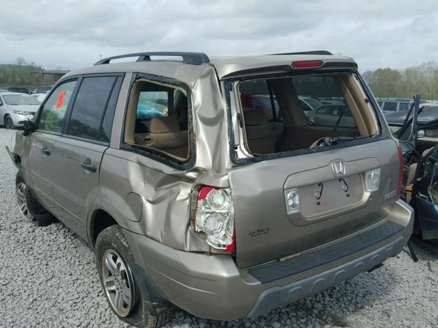 2HKYF18444H571014 - 2004 HONDA PILOT EX TAN photo 3