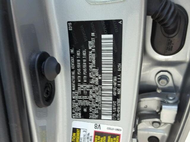 4T3ZA3BB6FU094412 - 2015 TOYOTA VENZA LE/X SILVER photo 10