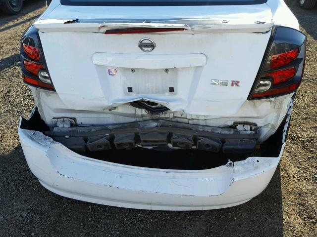 3N1BB61E17L682709 - 2007 NISSAN SENTRA SE- WHITE photo 9