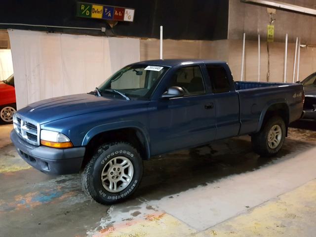 1D7HG12K14S696368 - 2004 DODGE DAKOTA SXT BLUE photo 2