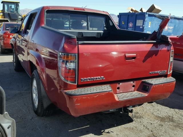 2HJYK16546H528422 - 2006 HONDA RIDGELINE RED photo 3