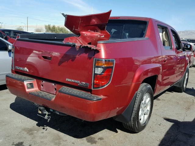 2HJYK16546H528422 - 2006 HONDA RIDGELINE RED photo 4