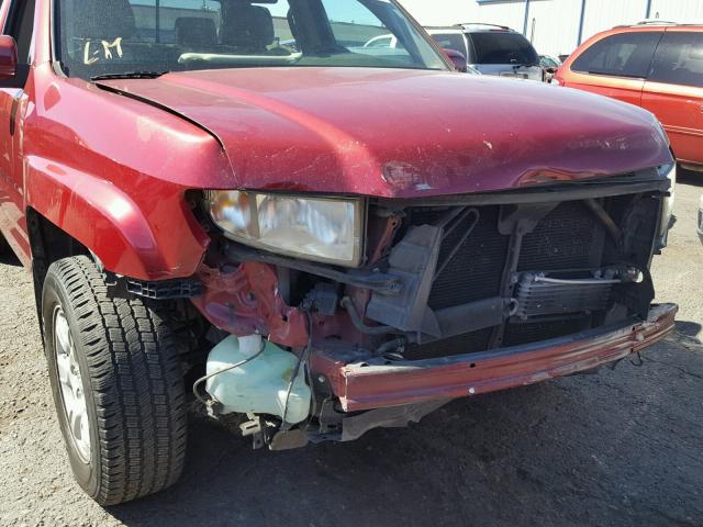 2HJYK16546H528422 - 2006 HONDA RIDGELINE RED photo 9