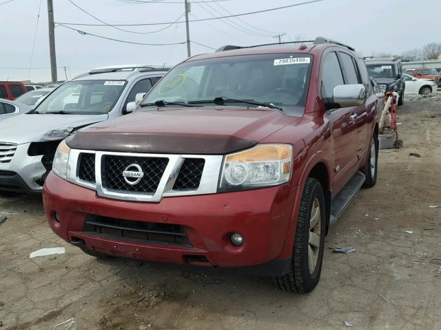 5N1BA08C78N602294 - 2008 NISSAN ARMADA SE MAROON photo 2