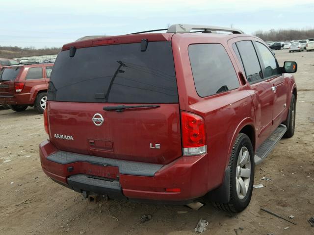 5N1BA08C78N602294 - 2008 NISSAN ARMADA SE MAROON photo 4