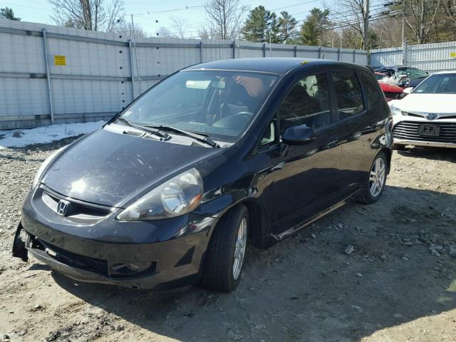 JHMGD38627S052255 - 2007 HONDA FIT S BLACK photo 2