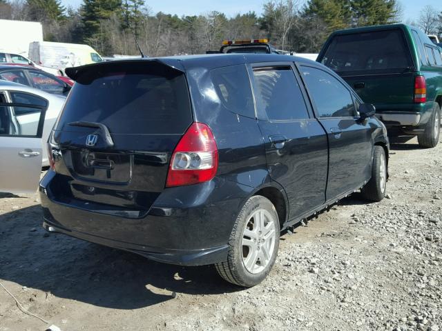 JHMGD38627S052255 - 2007 HONDA FIT S BLACK photo 4