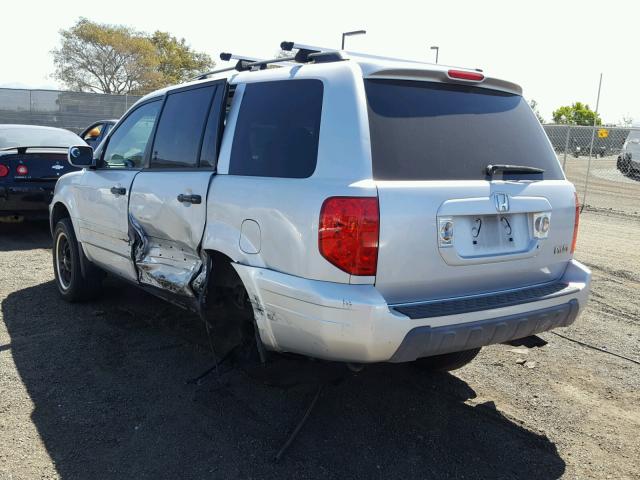 2HKYF184X4H509522 - 2004 HONDA PILOT EX SILVER photo 3