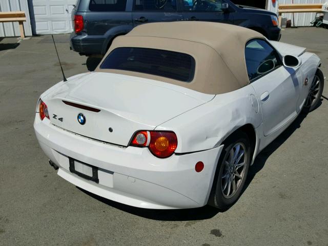 4USBT33403LS46348 - 2003 BMW Z4 2.5 WHITE photo 4