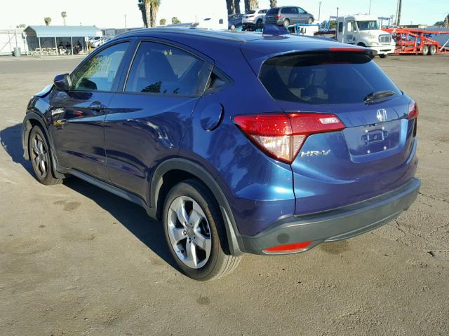 3CZRU5H76GM723119 - 2016 HONDA HR-V EXL BLUE photo 3