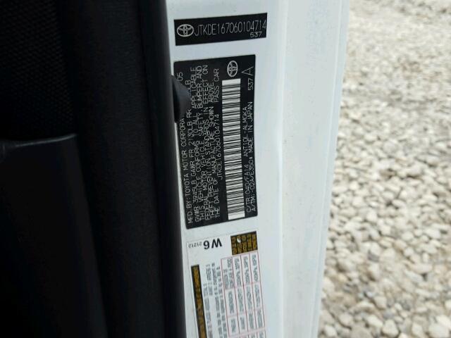 JTKDE167060104714 - 2006 TOYOTA SCION TC 白色 照片 10