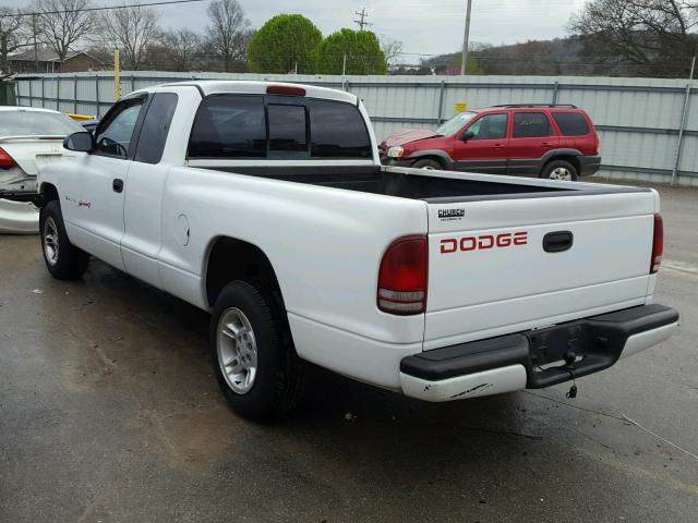 1B7GL23Y3VS202541 - 1997 DODGE DAKOTA WHITE photo 3