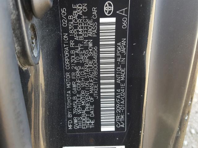 JTKDE177850044856 - 2005 TOYOTA SCION TC 黑色 照片 10