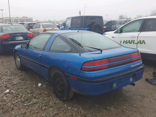 4A3CS44T2ME092432 - 1991 MITSUBISHI ECLIPSE GS BLUE photo 3