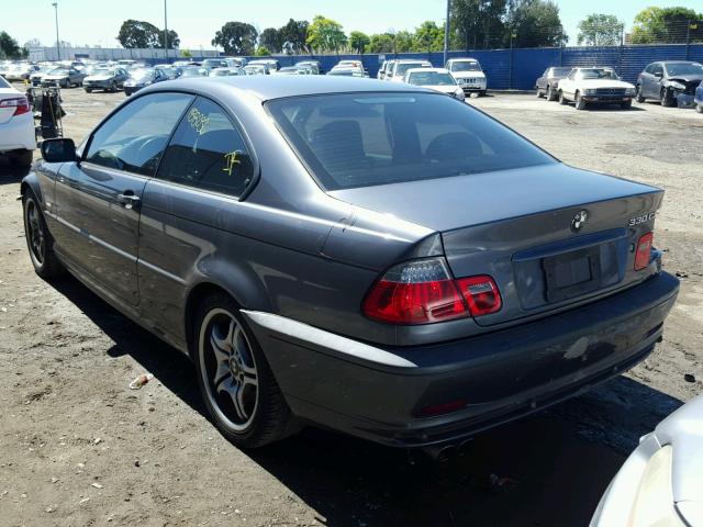 WBABN53481JU33161 - 2001 BMW 330 CI GRAY photo 3