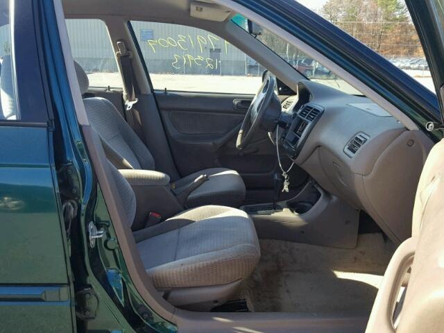 2HGEJ6611YH582494 - 2000 HONDA CIVIC BASE GREEN photo 5