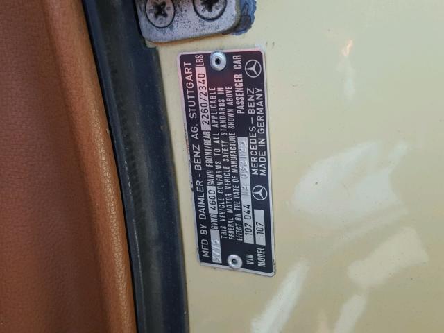 10704412032125 - 1976 MERCEDES-BENZ 450SL YELLOW photo 10