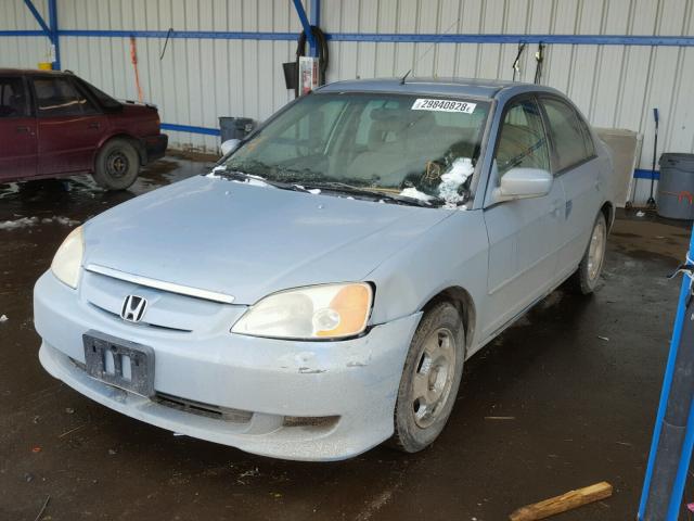 JHMES96673S023282 - 2003 HONDA CIVIC HYBR BLUE photo 2