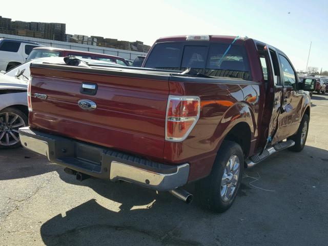 1FTFW1CT6EKD81840 - 2014 FORD F150 SUPER BURGUNDY photo 4