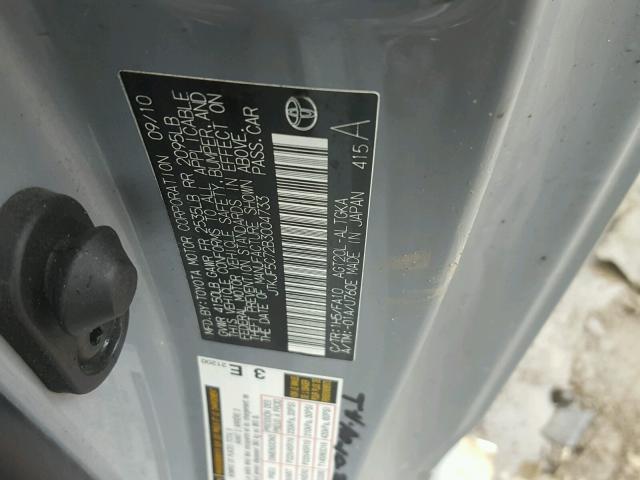 JTKJF5C72B3004733 - 2011 TOYOTA SCION TC 灰色 照片 10