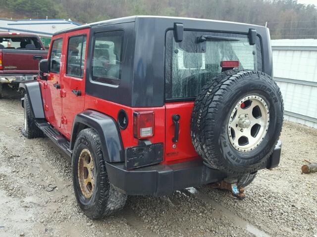 1J4GA39107L174856 - 2007 JEEP WRANGLER X RED photo 3