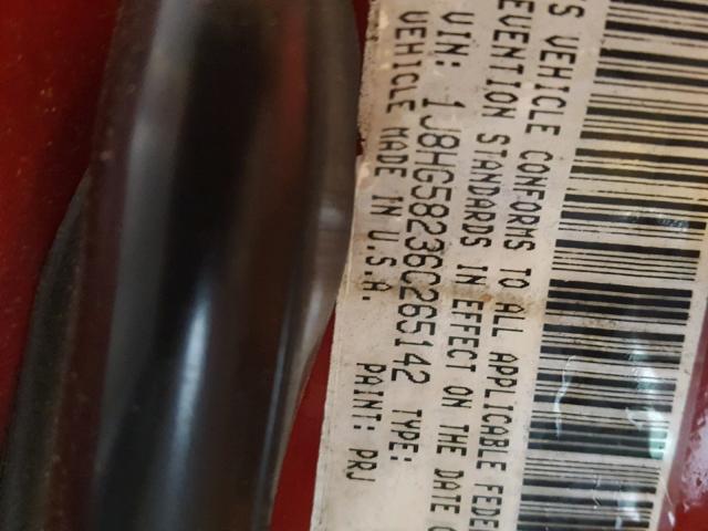 1J8HG58236C265142 - 2006 JEEP COMMANDER RED photo 10