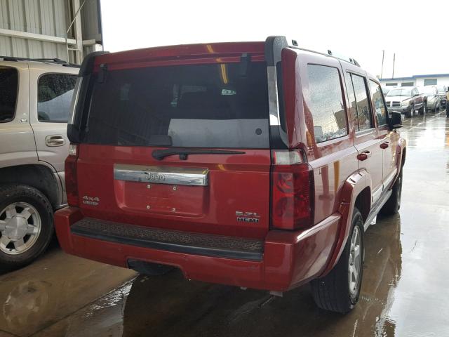 1J8HG58236C265142 - 2006 JEEP COMMANDER RED photo 4
