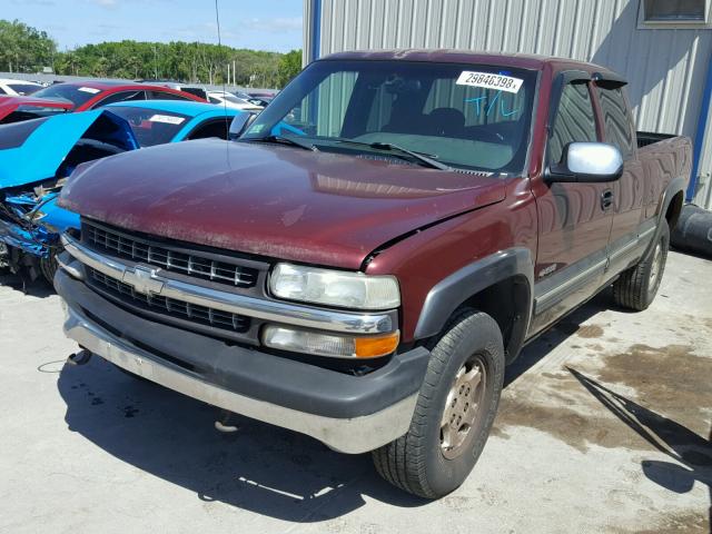 2GCEK19T8X1267243 - 1999 CHEVROLET SILVERADO RED photo 2