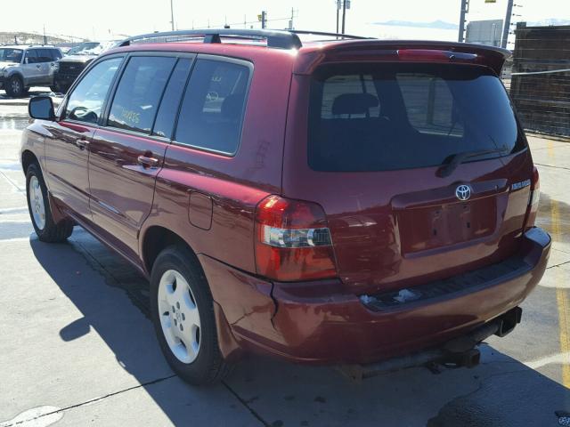 JTEEP21A150115424 - 2005 TOYOTA HIGHLANDER RED photo 3