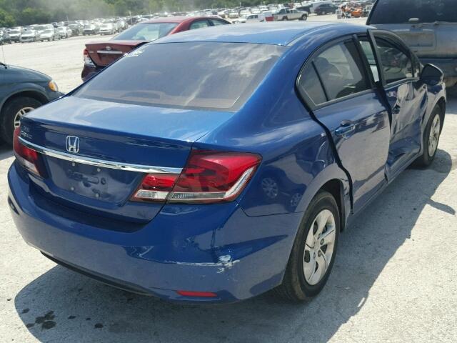 19XFB2F58DE044277 - 2013 HONDA CIVIC LX BLUE photo 4