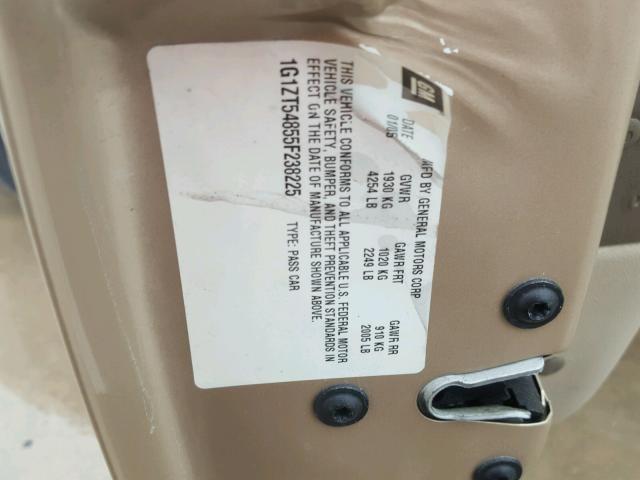 1G1ZT54855F238225 - 2005 CHEVROLET MALIBU LS 金色 照片 10