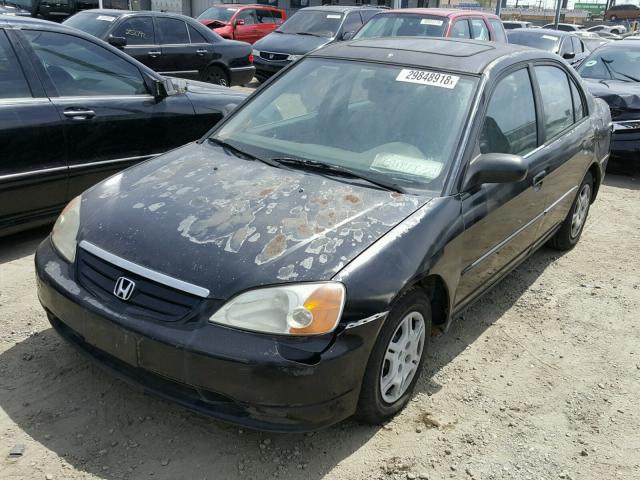 2HGES26792H549633 - 2002 HONDA CIVIC EX BLACK photo 2