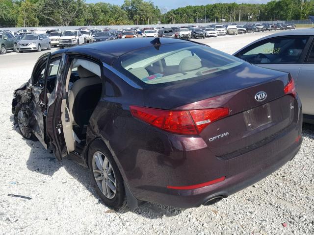 5XXGM4A72DG133210 - 2013 KIA OPTIMA LX MAROON photo 3