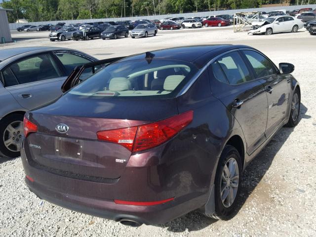 5XXGM4A72DG133210 - 2013 KIA OPTIMA LX MAROON photo 4