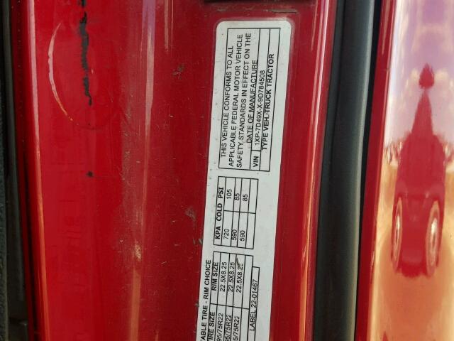 1XP7D49XX9D784508 - 2009 PETERBILT 387 RED photo 10